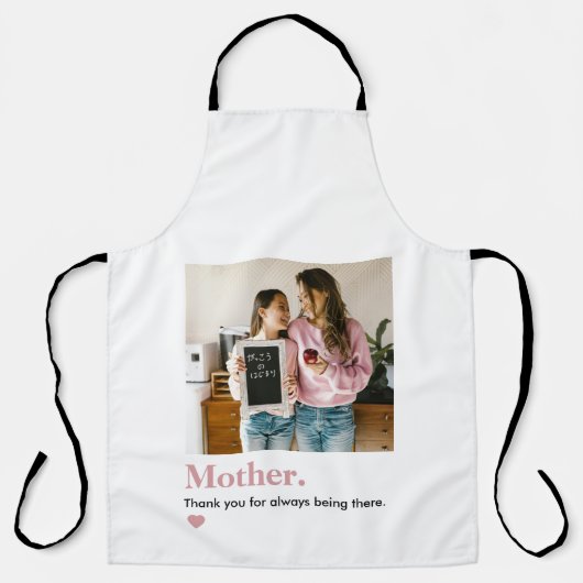 母さんパーソナライズされたありがとう写真 エプロン (正面)