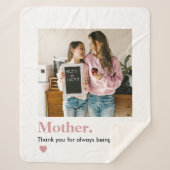 母さんパーソナライズされたありがとう写真 シェルパブランケット (正面)