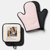 母さんパーソナライズされたありがとう写真 鍋つかみ&鍋敷きセット (正面/裏面)
