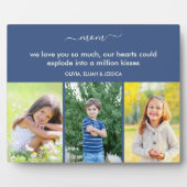 母さん私たちは愛する詩3フォトブルーとアイボリー フォトプラーク (正面)