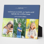 母さん私たちは愛する詩3フォトブルーとアイボリー フォトプラーク (側面)