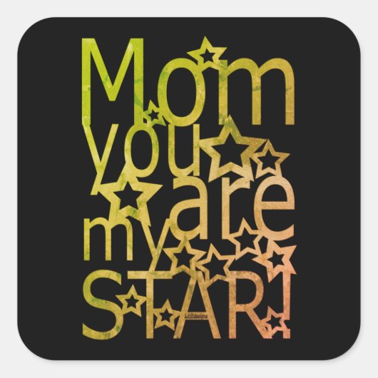 母さん私のスター母の日ギフトアイディア スクエアシール (正面)