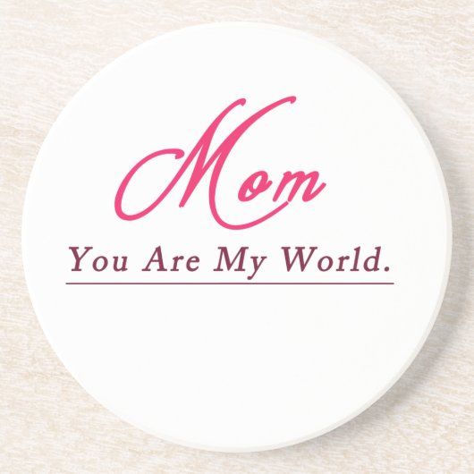 母さん私の世界の幸せな母の日 コースター (正面)