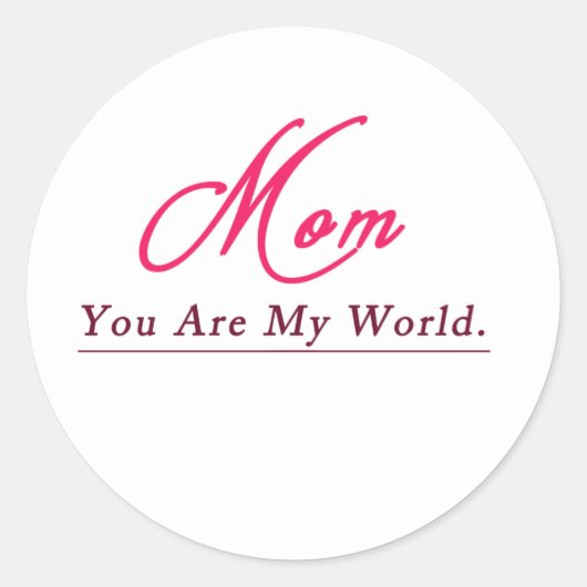 母さん私の世界の幸せな母の日 ラウンドシール (正面)