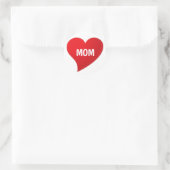 母さん赤いハート白かわいい ラウンドシール (バッグ)