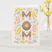 母さん。かわいいヴィンテージフローラレタリング母の日 カード (黄色い花)