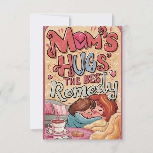 「母さん、私たちの世界のハート」グリーティングカード サンキューカード (正面)