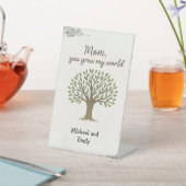 母さん、私の世界を育てた、母の日の卓上看板 台座サイン (インサイチュ)