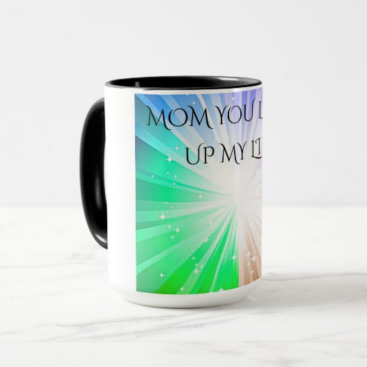 「母さん、私の人生を照らす」コーヒーや紅茶マグカップ。 マグカップ (正面左)
