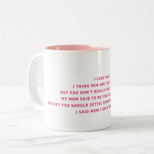 母さん、私はお金持ちだ ツートーンマグカップ (正面左)