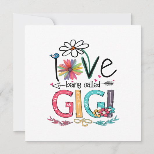 母さん、私はGigi サンフラワー 誕生日と呼ばれるのが好き 招待状 (正面)