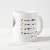 母すごい妻ボスハート写真母の日 ジャンボコーヒーマグカップ (正面右)