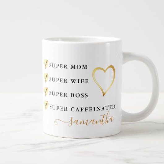 母すごい妻ボスハート写真母の日 ジャンボコーヒーマグカップ (右)
