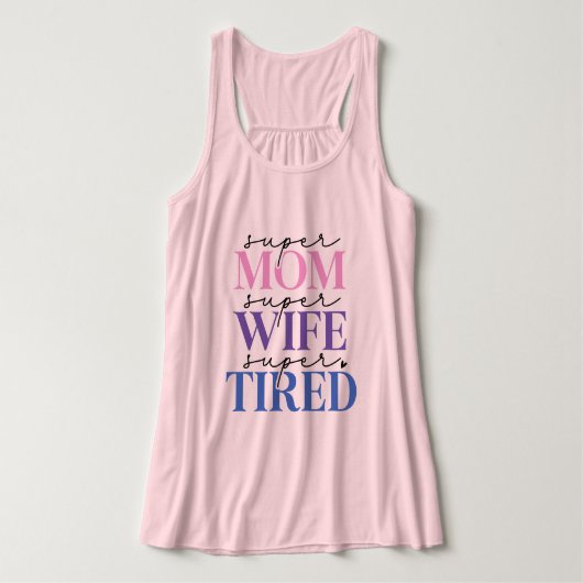 母すごい妻疲れた女性の戦車のトップ タンクトップ (デザイン正面)