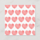 母すごい文字ピンクのハート、母の日デザイン スクエア名刺 (裏面)