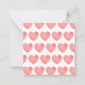 母すごい文字ピンクのハート、母の日デザイン ノートカード (裏面)