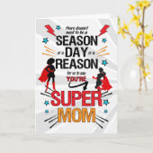 母すごい母の日の漫画本のお母さん カード (黄色い花)