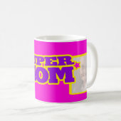 母すごい2枚ピンクパープルイエローマグカップ コーヒーマグカップ (正面右)