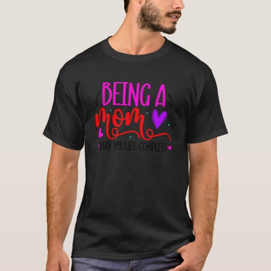 母としての人生を完全に愛する母の日 Tシャツ (正面)