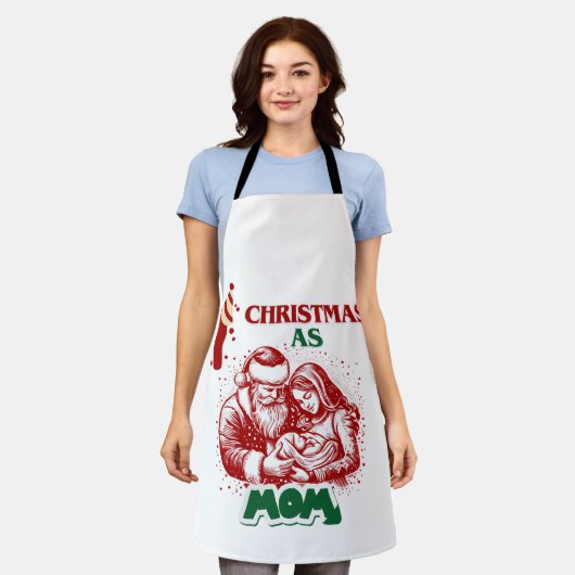 母としての最初のクリスマス エプロン (着用した状態)