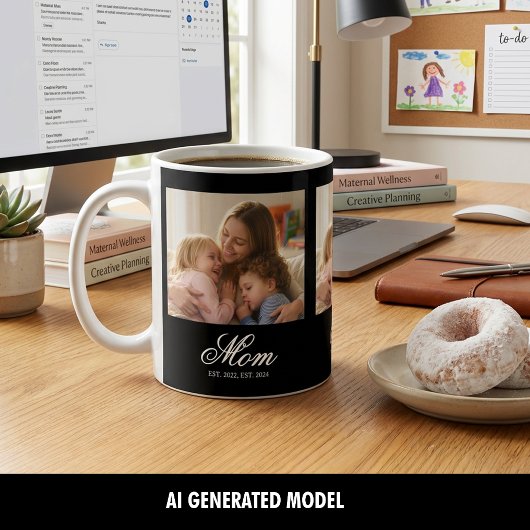 母としての3つの写真の物語 コーヒーマグカップ
