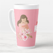 母として強い – 感動的ラテマグカップ カフェラテマグ (左アングル)