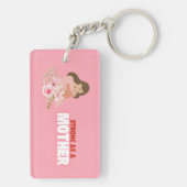 母として強い – 母のフローラキーチェーン キーホルダー (裏面)