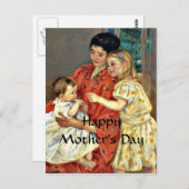 母とサラが赤ちゃんを愛でる - 母の日 ポストカード (正面/裏面)