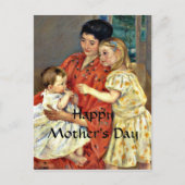 母とサラが赤ちゃんを愛でる - 母の日 ポストカード (正面)