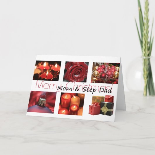 母とステップパパメリークリスマスカード シーズンカード (正面)