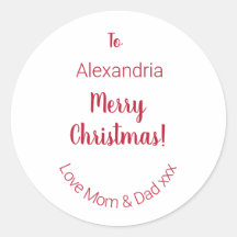 母とパパからかわいいメリークリスマスミニマル