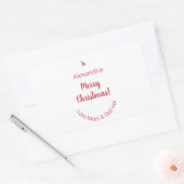 母とパパからかわいいメリークリスマスミニマル 長方形シール (封筒)