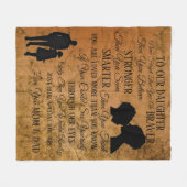 母とパパから娘へ フリースブランケット (正面(横))