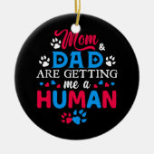 母とパパが私を人間の猫におもしろい変える セラミックオーナメント (正面)