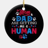 母とパパが私を人間の猫におもしろい変える セラミックオーナメント (裏面)