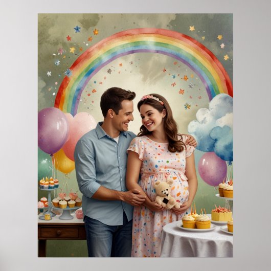 母とパパの喜びの赤ちゃんシャワー ポスター (正面)