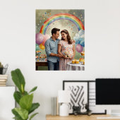 母とパパの喜びの赤ちゃんシャワー ポスター (ホームオフィス)