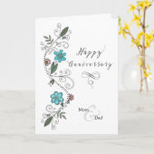 母とパパの花の渦巻き カード (黄色い花)