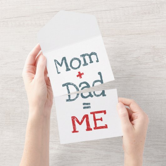 母とパパは私 オールインワン招待状 (貼ってはがせる)