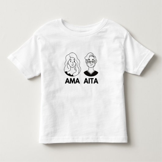 母とパパインバスク – Ama eta Aita トドラーTシャツ (正面)