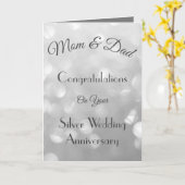母とパパシルバーアニバーサバーグリーティング カード (黄色い花)