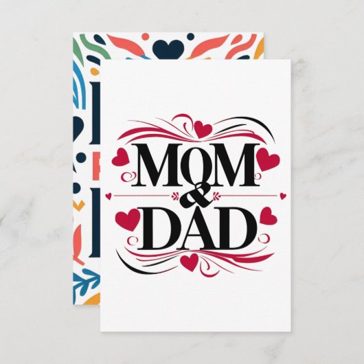 母とパパ最高のの親は誰でも サンキューカード (正面/裏面)