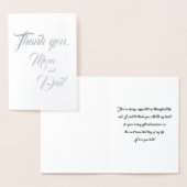 母とパパ結婚の感謝シルバー 箔カード (ディスプレー)