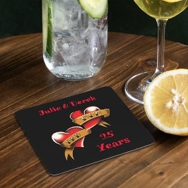 母とパパ記念日パーティー スクエアペーパーコースター