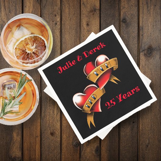 母とパパ記念日パーティー スタンダードカクテルナプキン