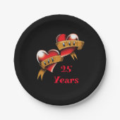 母とパパ記念日パーティー ペーパープレート (正面)