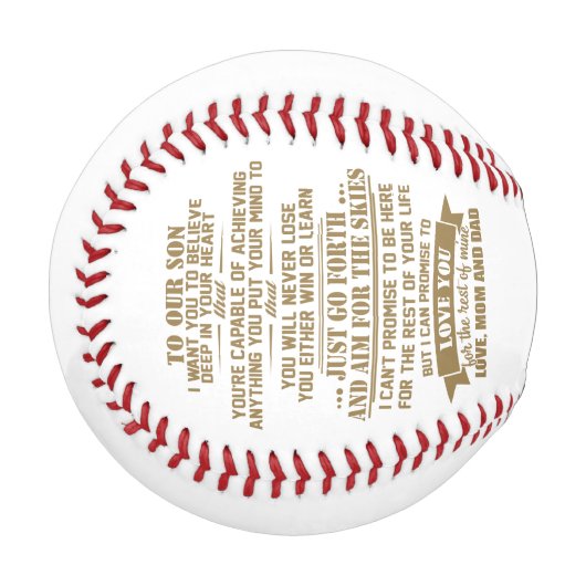 母とパパ野球からの息子への贈り物 野球ボール (正面左)