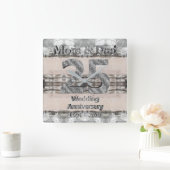 母とパパ25thシルバー結婚ズ2019 スクエア壁時計 (ホーム)