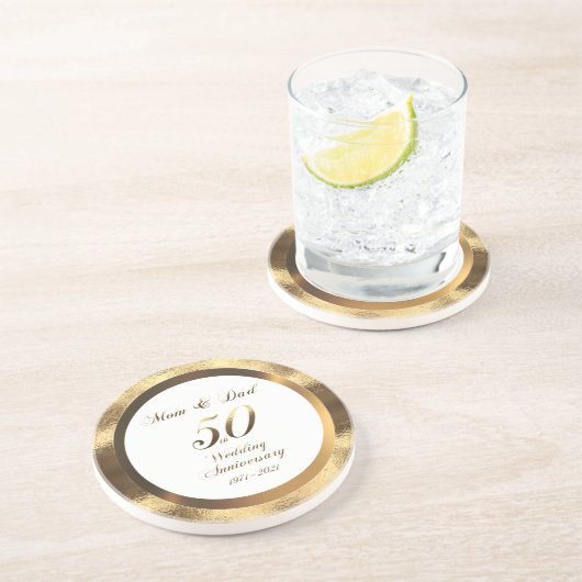 母とパパ50th黄金結婚の記念日2021 コースター (側面)