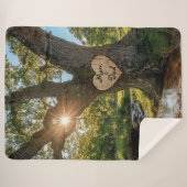「母とパパ」の名前Oak Tree with Stream Large シェルパブランケット (正面(横))